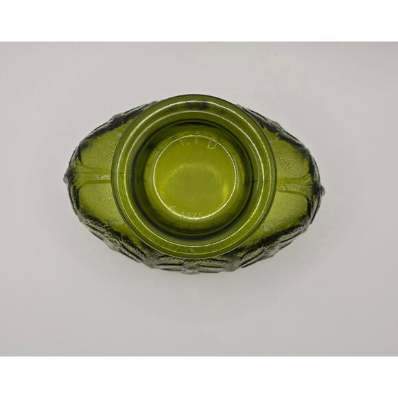 Vintage 1970's
 FTD Oblong Footed Green Glass Vase - Picture 3 of 3